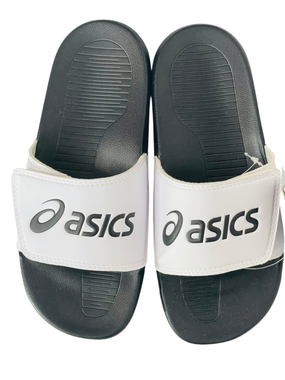 NWT ASICS Slide Sandals White Black Unisex Size 5 US / 4 UK / 37.5 EU Comfort